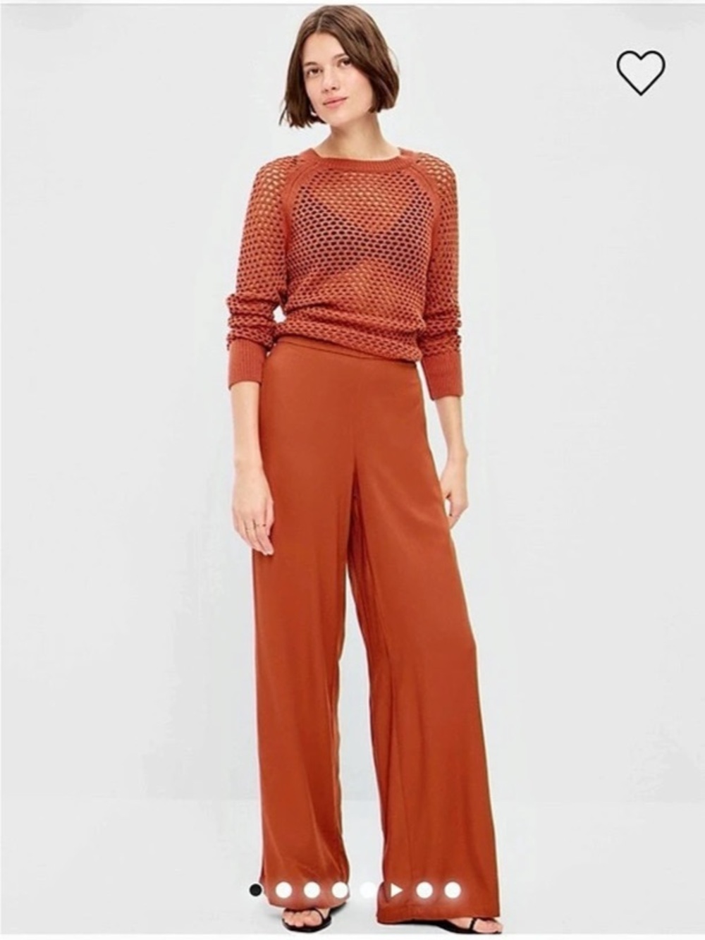 Matching Set: High-Waisted Playa Wide-Leg Pants and Sweater M | Russet Moon